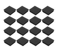 sourcing map 18Pcs Square Plastic Plug Insert, 1.97" x 1.97" Black Plastic Plugs End Cap Tube Cover for 44-48mm Inner Size Metal Pipe Post Furniture Chair Legs