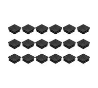 sourcing map 18Pcs Square Plastic Plugs, 25 x 25mm/0.98 x 0.98inch PE Pipe Tubing End Caps for 20-23mm/0.79-0.91inch Square Tube Furniture Chair Leg, Black