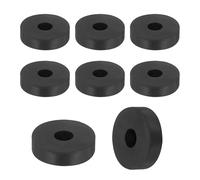 sourcing map 18Pcs Thick Rubber Spacer, 1-9/16 Inch OD x 15/32 Inch ID x 3/8 Inch Thickness Black Round Rubber Bushings Anti Vibration Flat Washers for Home Industrial Machinery(40 x 12 x 10mm)