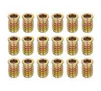 sourcing map 18Pcs Threaded Inserts Nuts, M8x20mm Hex Socket Drive Nut Inserts for Wood - Carbon Steel Screws Furniture Screw in Nuts Bolt Fastener