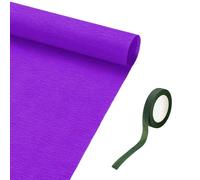 sourcing map 19.7" Wide 3.3Ft Long Crepe Paper Roll, Crepe Paper Sheets with Adhesive Tape for Flower Making DIY Gift Wrapping Wedding Ceremony Decoration (Dark Purple)