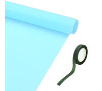 sourcing map 19.7" Wide 3.3Ft Long Crepe Paper Roll, Crepe Paper Sheets with Adhesive Tape for Flower Making DIY Gift Wrapping Wedding Ceremony Decoration (Light Blue)