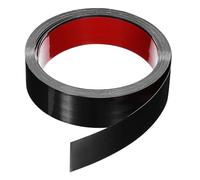 sourcing map 19.7ft x 1.58" Wall Trim Peel and Stick Molding Trim Frame, Self Adhesive Stainless Steel Brushed Finish Metal Strip Trim for Wall Ceiling Floor Cabinet Tile Edge, Black