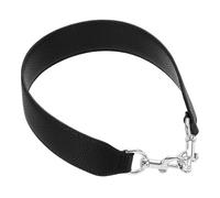 sourcing map 19.88 Inch PU Leather Short Bag Strap with Clasp, Purse Handles Handbags Replacement Straps for Clutch Bag Crossbody Underarm Bags, Black, Silver Buckle
