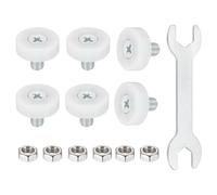 sourcing map 19 mm Drawer Rollers Wheel Cabinet Positioning Sliding with Screw Wrench for File Document Drawers DIY Replacement Parts White, 6 Pcs