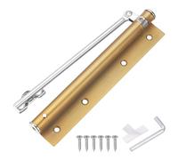 sourcing map 195mm/7.68" Spring Door Closer, Stainless Steel Automatic Door Closers with Adjustable Closing Speed for Home Self-Closing 5kg Door, Brass