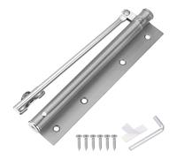 sourcing map 195mm/7.68" Spring Door Closer, Stainless Steel Automatic Door Closers with Adjustable Closing Speed for Home Self-Closing 5kg Door, Silver