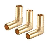 sourcing map 19mm Barb Brass Hose Fitting 90 Degree Elbow Pipe Connector Coupler Tubing 3pcs