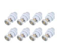 sourcing map 19mm Shower Door Rollers, Sliding Shower Doors Runners Wheels Replacement Copper Rod Pulley for Bathroom Glass Doors 4-6mm, White 8 Pcs