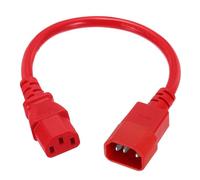 sourcing map 1ft 18 AWG Red 18/3 Universal Power Cord C14 to C13 10A 250V 3-Prong Extension PDU Power Cables for PC,Computer,Printers,TV,AC Adapter,Laptop,Monitor