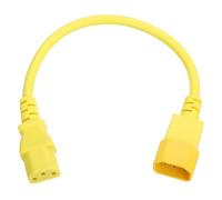 sourcing map 1ft 18 AWG Yellow 18/3 Universal Power Cord C14 to C13 10A 250V 3-Prong Extension PDU Power Cables for PC,Computer,Printers,TV,AC Adapter,Laptop,Monitor