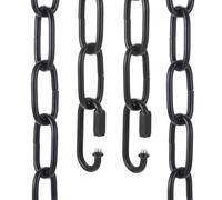 sourcing map 1ft Lighting Hanging Chain, 4mm/0.16" Looping Metal Pendant Chandelier Chain Extension with 2 Quick Link Lock for Hanging Plant Pendant Chandelier Light Fixture, Black