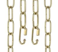 sourcing map 1ft Lighting Hanging Chain, 4mm/0.16" Looping Metal Pendant Chandelier Chain Extension with 2 Quick Link Lock for Hanging Plant Pendant Chandelier Light Fixture, Light Copper
