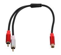 sourcing map 1ft RCA Splitter Cable, 1RCA Female to 2RCA Male Y Splitter Adapter Stereo Audio Video AV Cables for Subwoofer Amplifier Home Theater