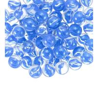 sourcing map 1LB Glass Marbles for Vases, 0.63 Inch Round Vase Fillers Inner Arc Clear Beads Bulk for Home Decoration, Flower Craft Decorative Stones (Blue)