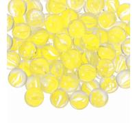 sourcing map 1LB Glass Marbles for Vases, 0.63 Inch Round Vase Fillers Inner Arc Clear Beads Bulk for Home Decoration, Flower Craft Decorative Stones (Yellow)