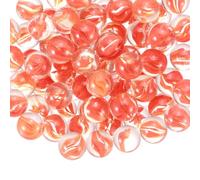 sourcing map 1LB Glass Marbles for Vases, 0.63 Inch Round Vase Fillers Inner Arc Clear Beads Bulk for Home Decoration, Flower Craft Decorative Stones (Red)
