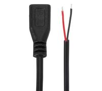 sourcing map 1M/3.3Ft Micro USB Female Plug Bare Wire Pigtail Cable, 22AWG 12V 3A USB Plug to 2 Pin Bare Wire Open End Connector Plug for DIY Mouse Keyboard Fan Equipment Replace Repair 2 Pcs