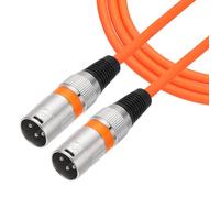 sourcing map 1m/3ft 3 Pin XLR Male to Male Mic Cable XLR Audio Professional Adapter Microphone Cables for Stage Studio PA Systems, Orange