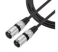 sourcing map 1m/3ft 3 Pin XLR Male to Male Mic Cable XLR Audio Professional Adapter Microphone Cables for Stage Studio PA Systems, Black