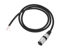 sourcing map 1m/3ft XLR Microphone Open End Cable, 3Pin XLR Male OFC Microphone Cable Pigtail Bare Wire Connector Speaker Audio Extension Cord for DJ/PA Amplifier Subwoofer, Black
