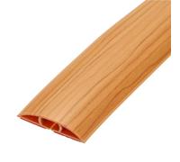 sourcing map 1m Floor Cord Cover, Self Adhesive Cord Hider 50mm for Cable Management Cable Protector, Light Brown Wood