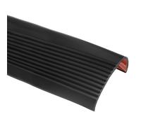 sourcing map 1Meter Stair Nosing, Vinyl Non-Slip Self-Adhesive Staircase Step Edge Protector Waterproof Stair Treads Trim for Outdoor Indoor Floors, (5cm x 2.5cm,Black)