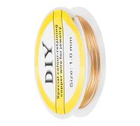 sourcing map 1mm/18 Gauge Copper Wire for Jewelry Making, 1 Roll Craft Tarnish Resistant Beading Wire for Jewelry Making Supplies DIY (Bright Gold)-1.5m
