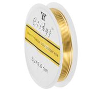 sourcing map 1mm/18 Gauge Copper Wire for Jewelry Making, 1 Roll Craft Tarnish Resistant Beading Wire for Jewelry Making Supplies(Gold)