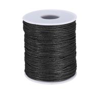 sourcing map 1mm Leather Sewing Waxed Thread, 100 Yards / 91m, Cotton Waxed Cord Linen Thread String for Leather Crafts, Bookbinding, Shoe Repairing, Black