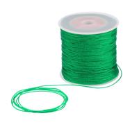 sourcing map 1mm Nylon String Cord 109 Yards Nylon Satin String Bracelet String Chinese Knotting Cord Beading Thread for Jewelry Making Braided Necklaces Macrame Trim Craft Dark Green