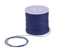 sourcing map 1mm Nylon String Cord 109 Yards Nylon Satin String Bracelet String Chinese Knotting Cord Beading Thread for Jewelry Making Braided Necklaces Macrame Trim Craft Navy Blue