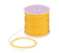 sourcing map 1mm Nylon String Cord 109 Yards Nylon Satin String Bracelet String Chinese Knotting Cord Beading Thread for Jewelry Making Braided Necklaces Macrame Trim Craft Yellow