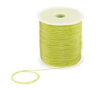 sourcing map 1mm Nylon String Cord 305 Yards Nylon Satin String Bracelet String Chinese Knotting Cord Beading Thread for Jewelry Making Braided Necklaces Macrame Trim Craft Apple Green
