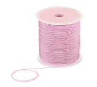 sourcing map 1mm Nylon String Cord 305 Yards Nylon Satin String Bracelet String Chinese Knotting Cord Beading Thread for Jewelry Making Braided Necklaces Macrame Trim Craft Light Pink