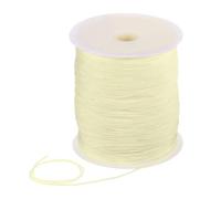 sourcing map 1mm Nylon String Cord 305 Yards Nylon Satin String Bracelet String Chinese Knotting Cord Beading Thread for Jewelry Making Braided Necklaces Macrame Trim Craft Beige