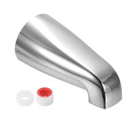 sourcing map 1Pack Universal Bath Tub Spout, Zinc Alloy Bath Spout Bathtub Faucet with Adapter Plastic Reducer Joint for 1/2 Inch Water Tub for Bathroom Kitchen, Silver