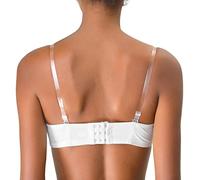 sourcing map 1Pair Non-Slip Clear Bra Straps Replacement Invisible Transparent Bra Shoulder Straps Clear-White Buckle Width: 2.0cm/ 3/4"
