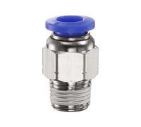 sourcing map 1pc Push to Connect Fitting 6mm Tube OD x 1/8" NPT Thread Male Straight Quick Connector Copper Air Line Hose Fittings for Industry Air System PC6-N01, Blue