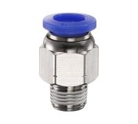 sourcing map 1pc Push to Connect Fitting 8mm Tube OD x 1/8" NPT Thread Male Straight Quick Connector Copper Air Line Hose Fittings for Industry Air System PC8-N01, Blue
