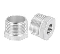 sourcing map 1Pcs 1" Male to 3/8" Female NPT 304 Stainless Steel Reducer Hex Bushing, Reducing Cast Pipe Adapter Fitting for Industrial, Oil/Gas, Water, HVAC, and Plumbing Systems