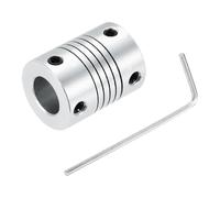 sourcing map 1Pcs 10mm to 10mm Aluminum Alloy Shaft Coupling L25xD19 Flexible Coupler Beam Stepper Motor Joint Connector for 3D Printer CNC Machine DIY Encoders and Motors Shaft,Silver