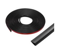 sourcing map 1Pcs 19.6 ft Weather Stripping, Silicone Self-Adhesive Door Seal Strip Fire Smoke Seal for Exterior Door Frame Windows Shower Glass Gap, Black
