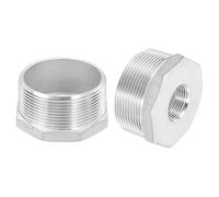 sourcing map 1Pcs 2" Male to 3/4" Female NPT 304 Stainless Steel Reducer Hex Bushing, Reducing Cast Pipe Adapter Fitting for Industrial, Oil/Gas, Water, HVAC, and Plumbing Systems