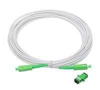 sourcing map 1Pcs 23Ft Single Mode Simplex OS2 Armored Fiber Optic Patch Cable LSZH SC/APC-SC/APC Jumper Optical White for Fiber Optic LAN Networks with Adapter