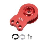 sourcing map 1pcs 25T Servo Horn Arm Adjustable 3 Hole High-Torque Aluminum Alloy Servo Arm for 1/10 RC Model Car Truck Robot Boat Airplane, Red