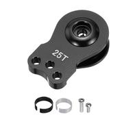 sourcing map 1pcs 25T Servo Horn Arm Adjustable 3 Hole High-Torque Aluminum Alloy Servo Arm for 1/10 RC Model Car Truck Robot Boat Airplane, Black