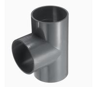 sourcing map 1pcs 3" Tee 3 Way PVC Pipe Fittings Connector, Furniture Build Grade Corner Fitting Elbow Fittings for DIY Shelf Garden Support Structure Tent Connection, Grey