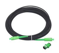 sourcing map 1Pcs 32.8Ft Single Mode Simplex OS2 Armored Fiber Optic Patch Cable LSZH SC/APC-SC/APC Jumper Optical Black for Fiber Optic LAN Networks with Adapter