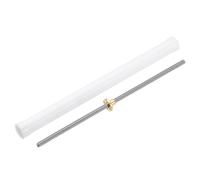 sourcing map 1Pcs 350mm Tr8x2 Lead Screw with Brass Nut (Acme Thread, 2mm Pitch, 1 Starts, 2mm Lead), 304 Stainless Steel Screw Bar Printer Upgrade Parts with Plastic Packaging Tube, Silver